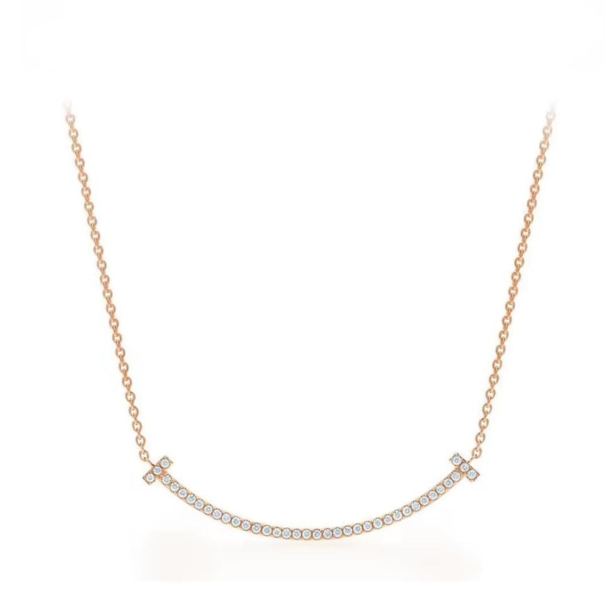 Tiffany Style Smile Cubic Zirconia Necklace detail view 16