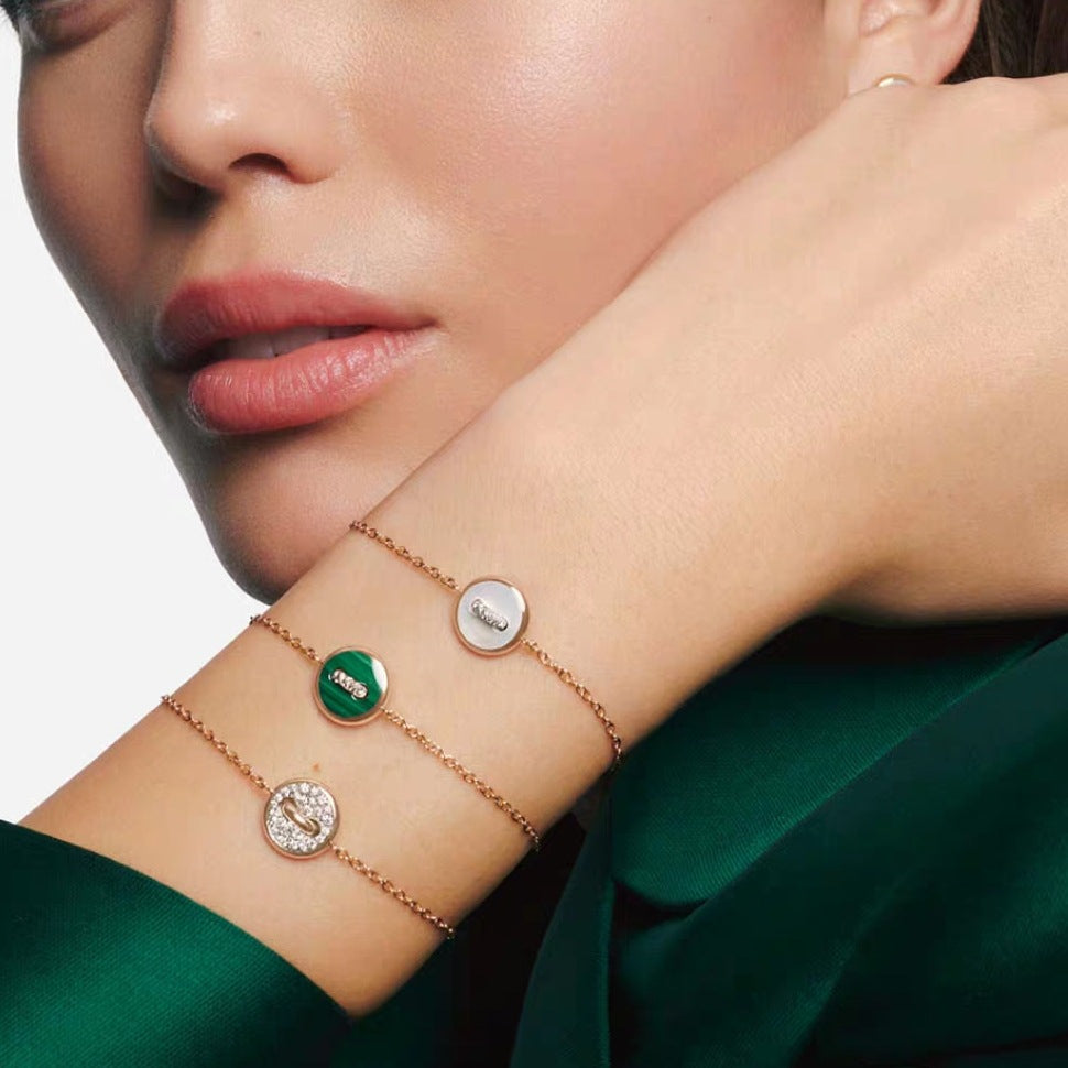Pomellato Style Malachite 18K Gold-Plated Bracelet detail view 3