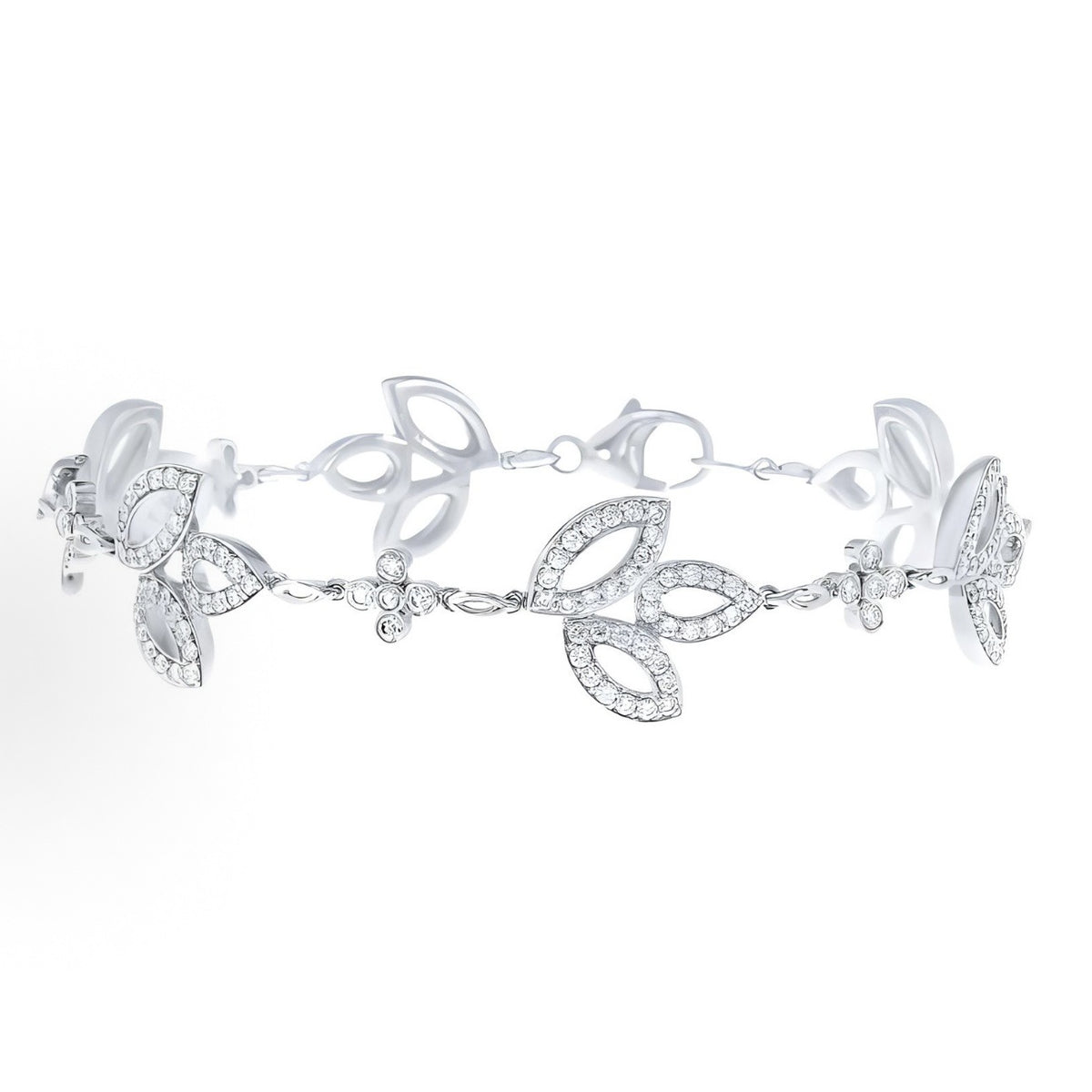Harry Winston Style Leaf Cubic Zirconia Bracelet detail view 4
