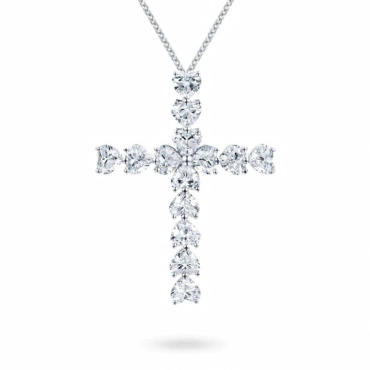 Harry Winston Style Snowflake Cross Cubic Zirconia Necklace detail view 3