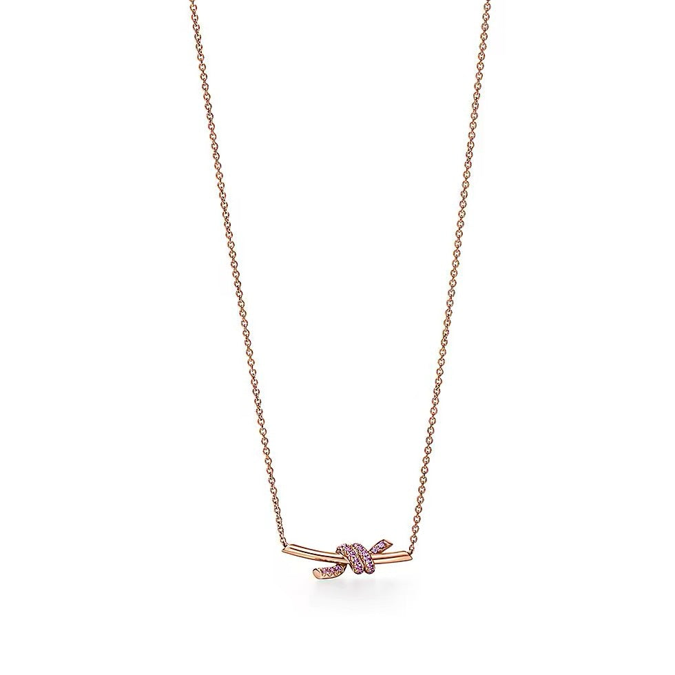 Tiffany Style Knot 18K Gold-Plated Necklace detail view 3