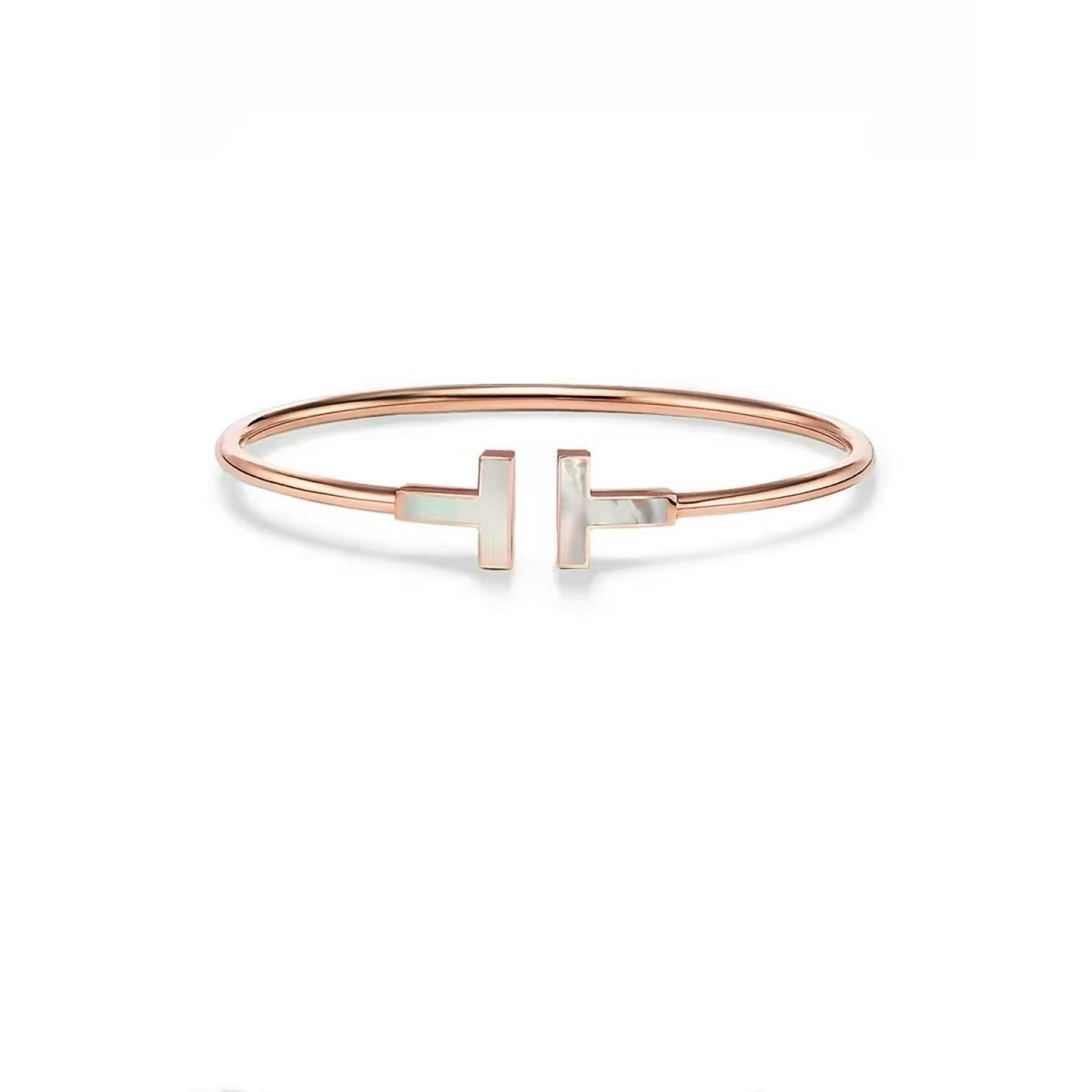Tiffany Style T Motif Cubic Zirconia Bangle detail view 21