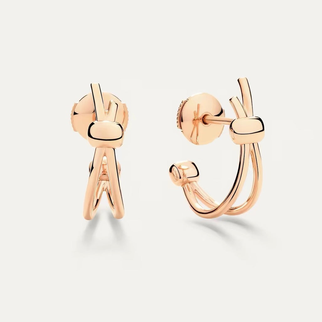 Pomellato Style Classic Cubic Zirconia 18K Gold-Plated Earrings detail view 1