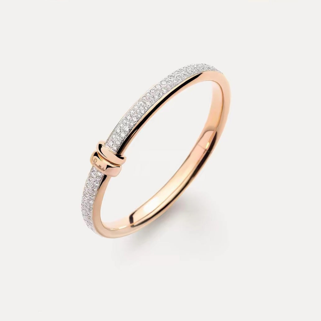 Pomellato Style Classic Cubic Zirconia Bangle detail view 2