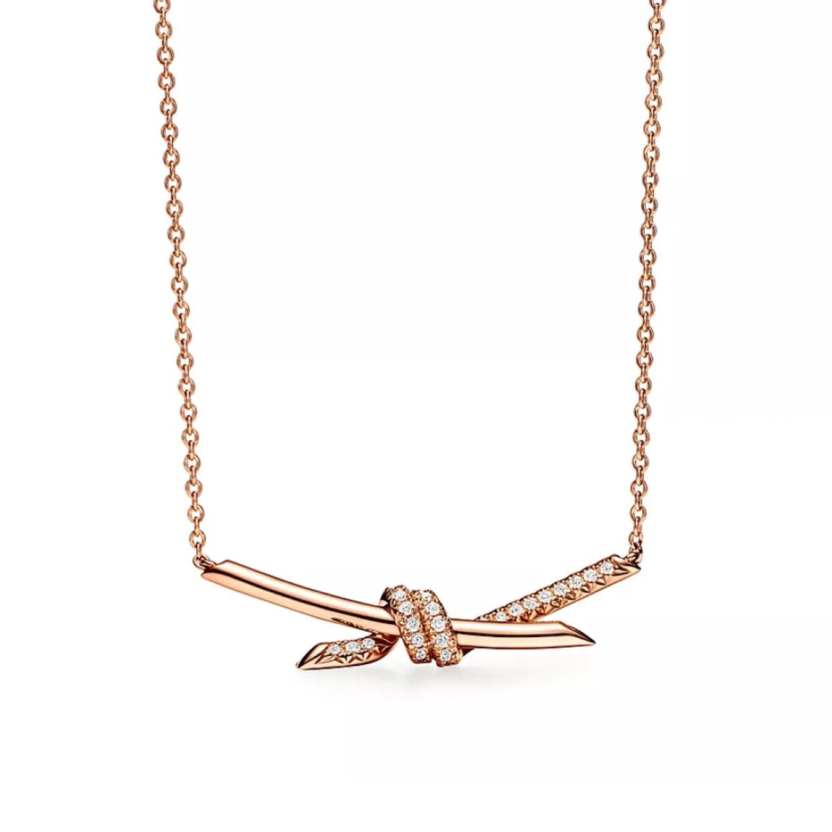 Tiffany Style Knot 18K Gold-Plated Necklace detail view 1