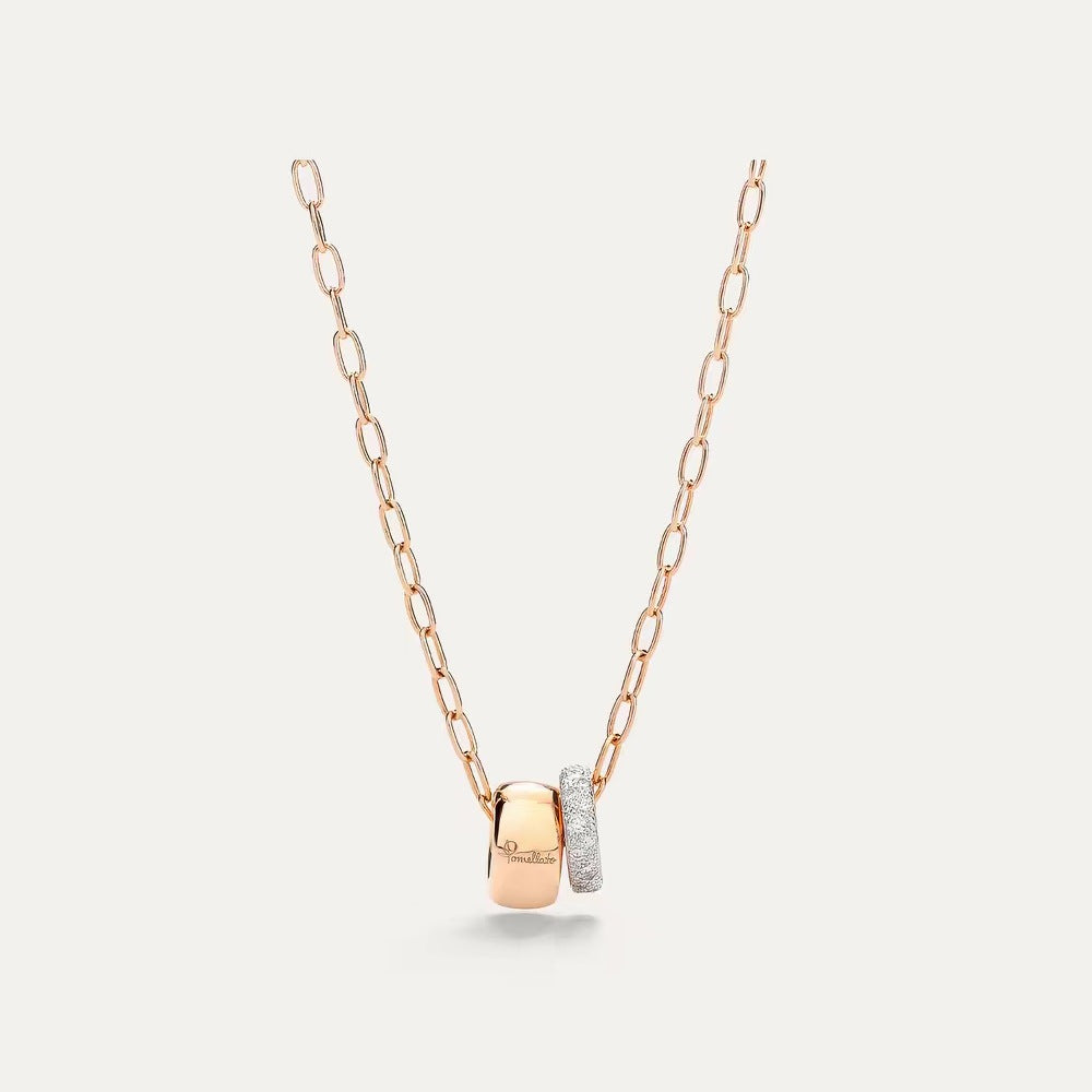 Pomellato Style Iconica Necklace - Double Ring Necklace