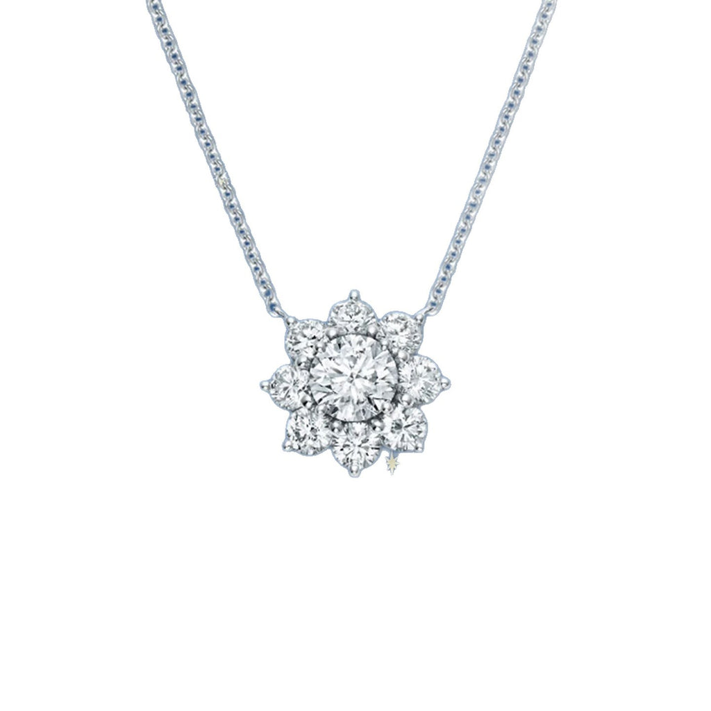 Harry Winston Style Sunflower Cubic Zirconia Necklace detail view 4