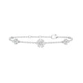 Harry Winston Style Floral Cubic Zirconia Bracelet - Silver Tone