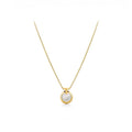 Tiffany Style T Motif Cubic Zirconia 18K Gold-Plated Necklace detail view 4