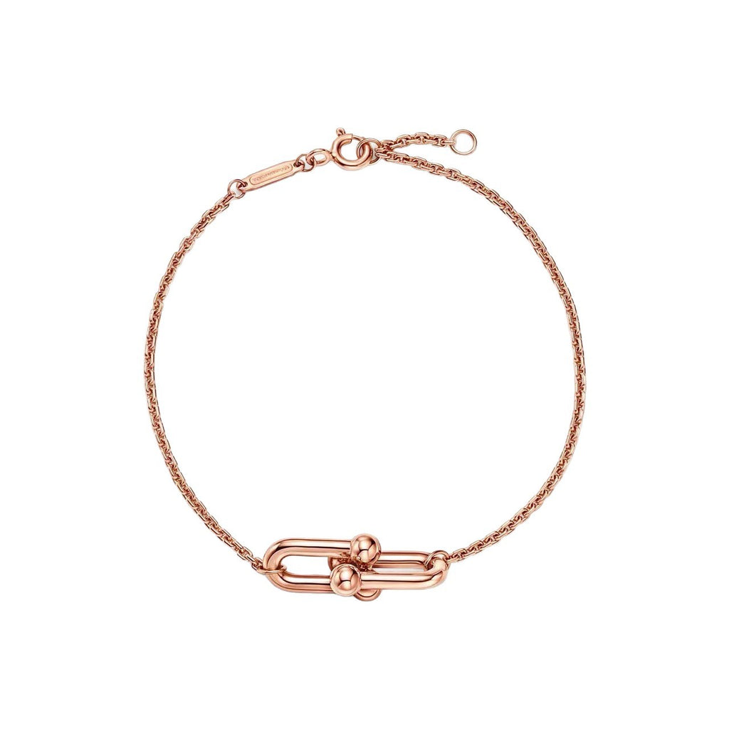 Tiffany Style Horseshoe Cubic Zirconia 18K Gold-Plated Bracelet detail view 4