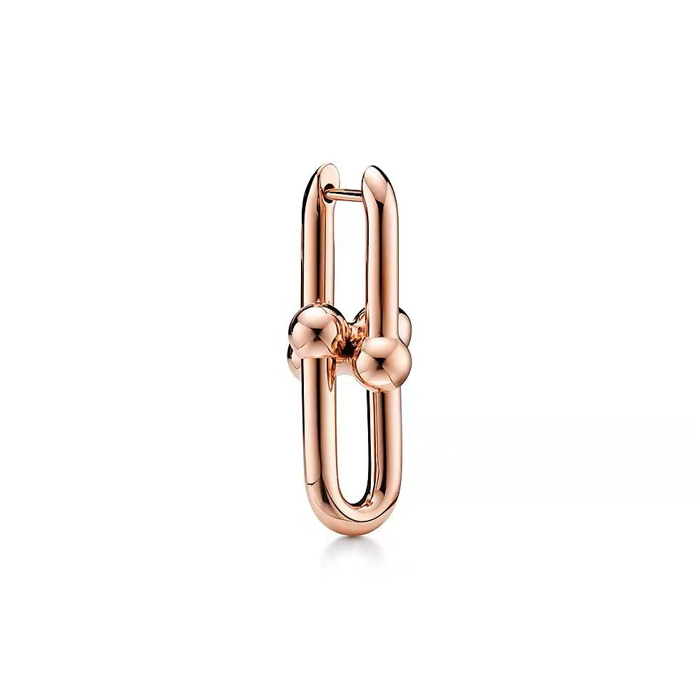 Tiffany Style Horseshoe 18K Gold-Plated Earrings detail view 2