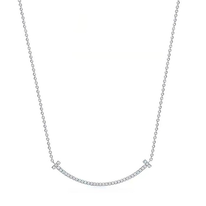 Tiffany Style Smile Cubic Zirconia Necklace detail view 18