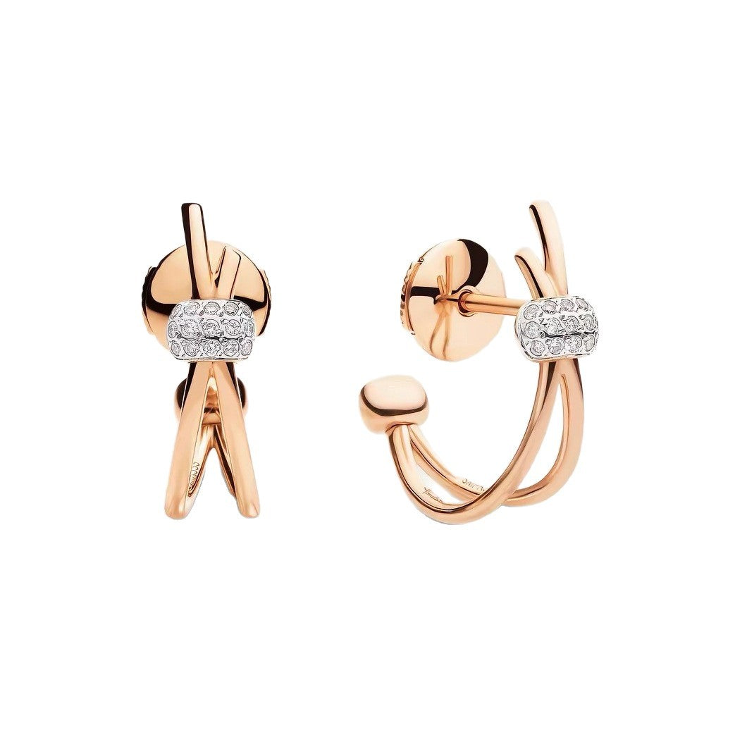 Pomellato Style Classic Cubic Zirconia 18K Gold-Plated Earrings detail view 4