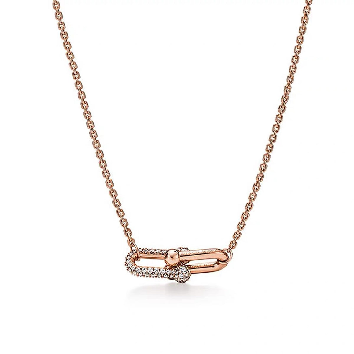 Tiffany Style Horseshoe 18K Gold-Plated Necklace detail view 6