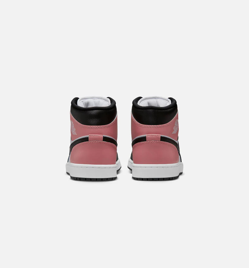 Air Jordan 1 Mid Mens Lifestyle Shoe - White/Rust Pink/Black