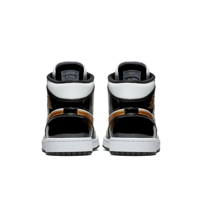 Air Jordan 1 Mid SE Patent Black Gold