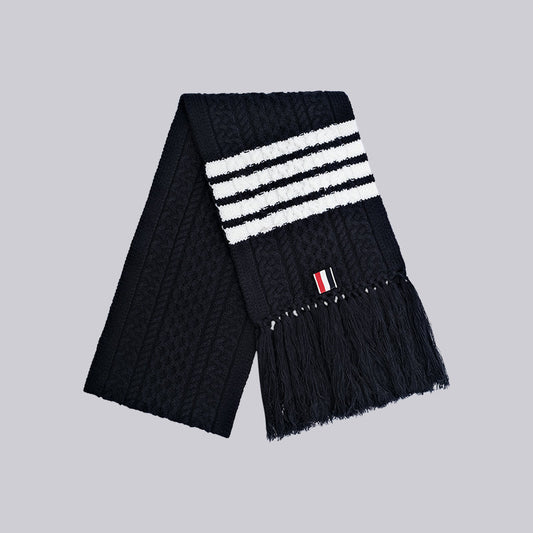 Couple knitted cable sweater scarf THOM TREND
