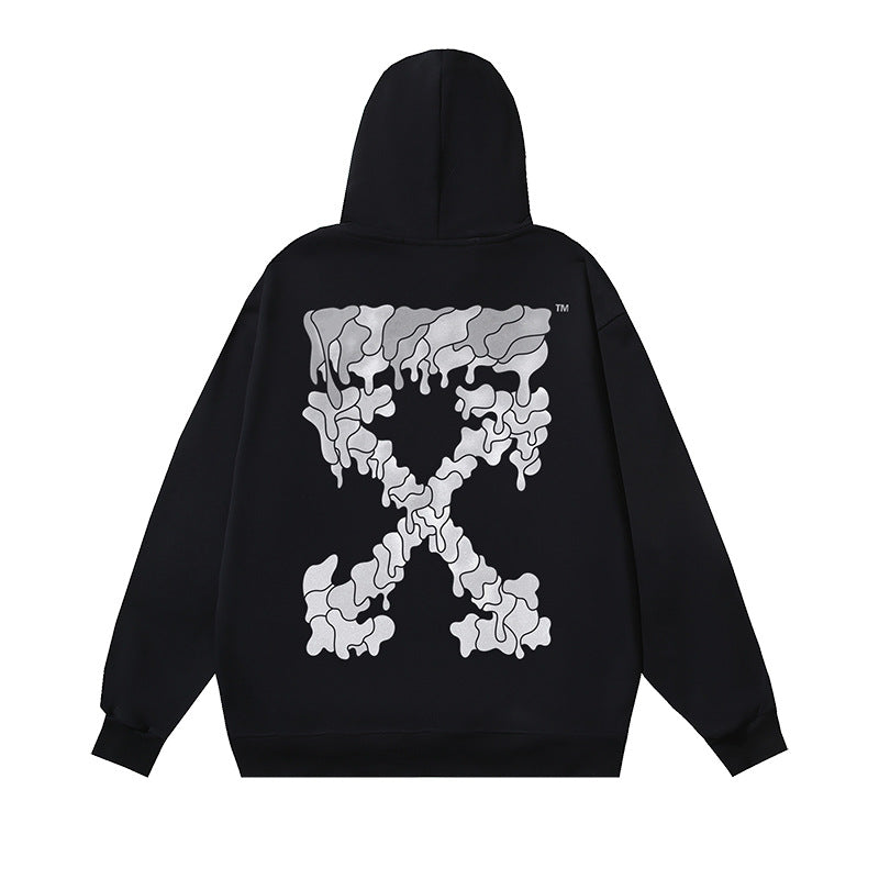 Off-White Blue Cloud Arrow Pullover Hoodie - White and red product detail view