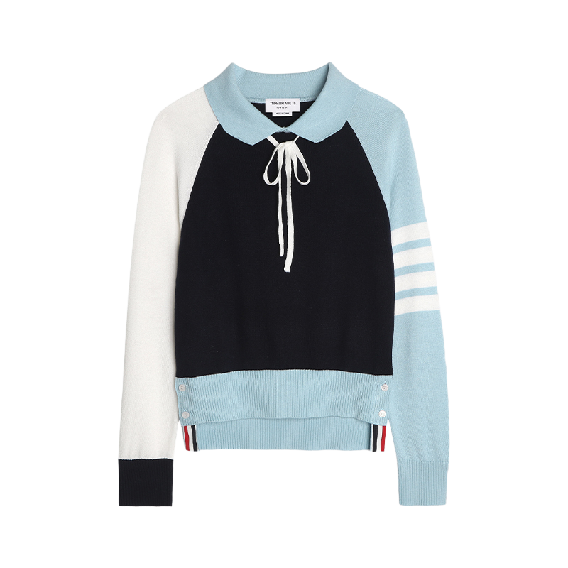 THOM Lapel color-block wool sweater THOM TREND