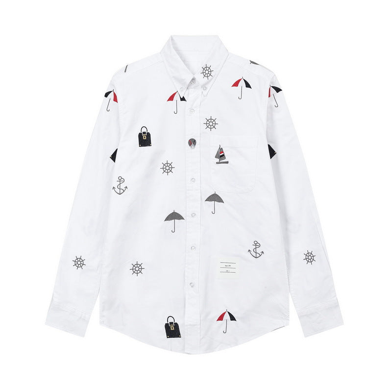 Men's four-stripe inner placket shirt（副本） THOM TREND