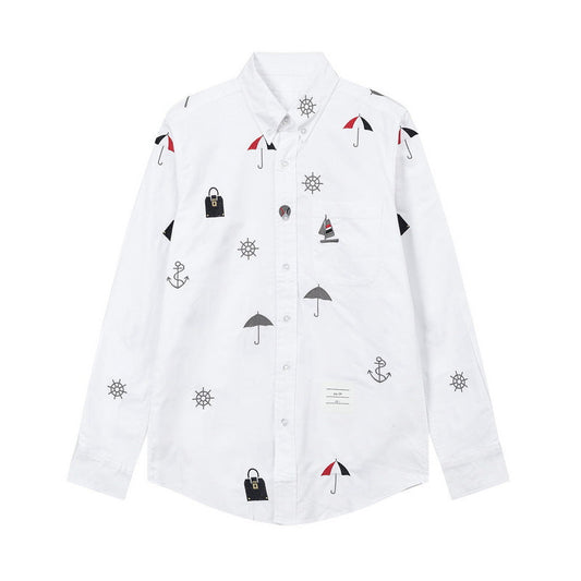 Men's four-stripe inner placket shirt（副本） THOM TREND