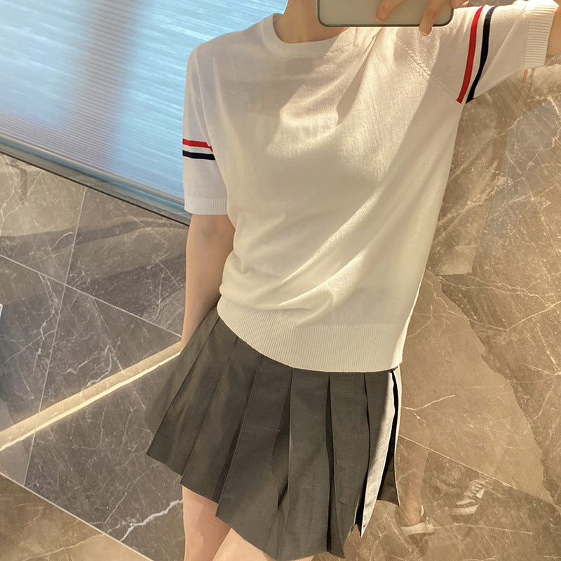 stripe short sleeve T-shirt