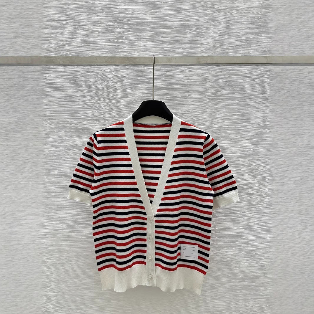 Striped V-neck long sleeves THOM TREND