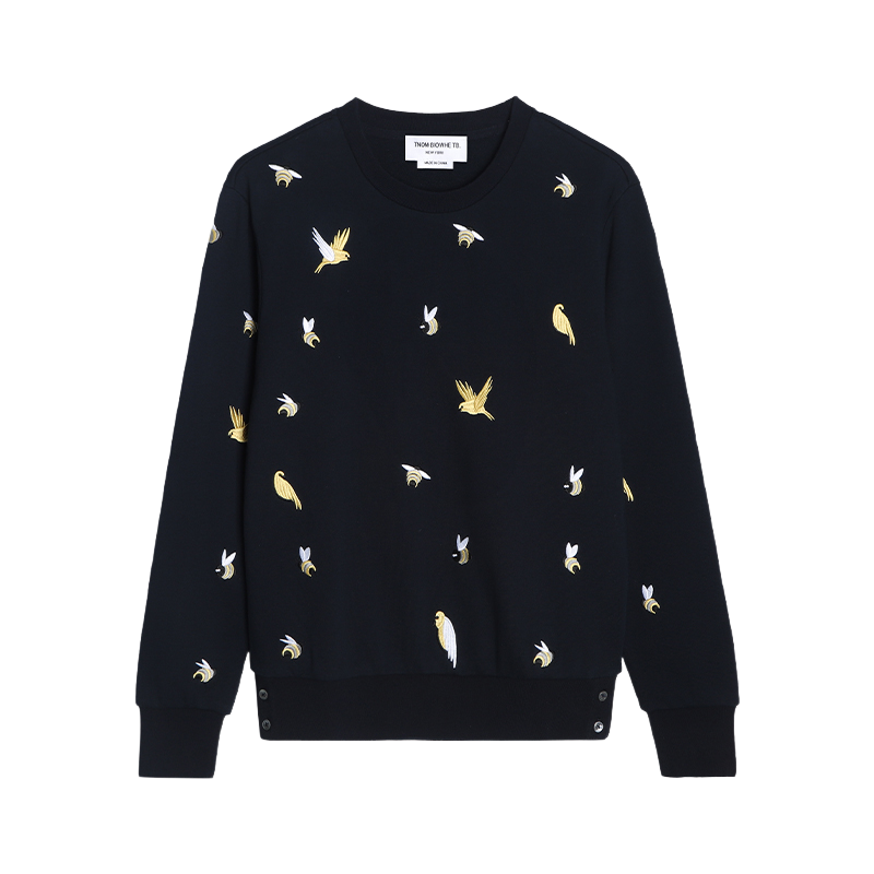 Bird and Bee Embroidered Zip-Up Hooded Cardigan（副本） THOM TREND