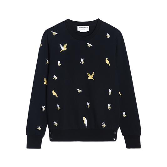 Bird and Bee Embroidered Zip-Up Hooded Cardigan£¨¸±±¾£© THOM TREND