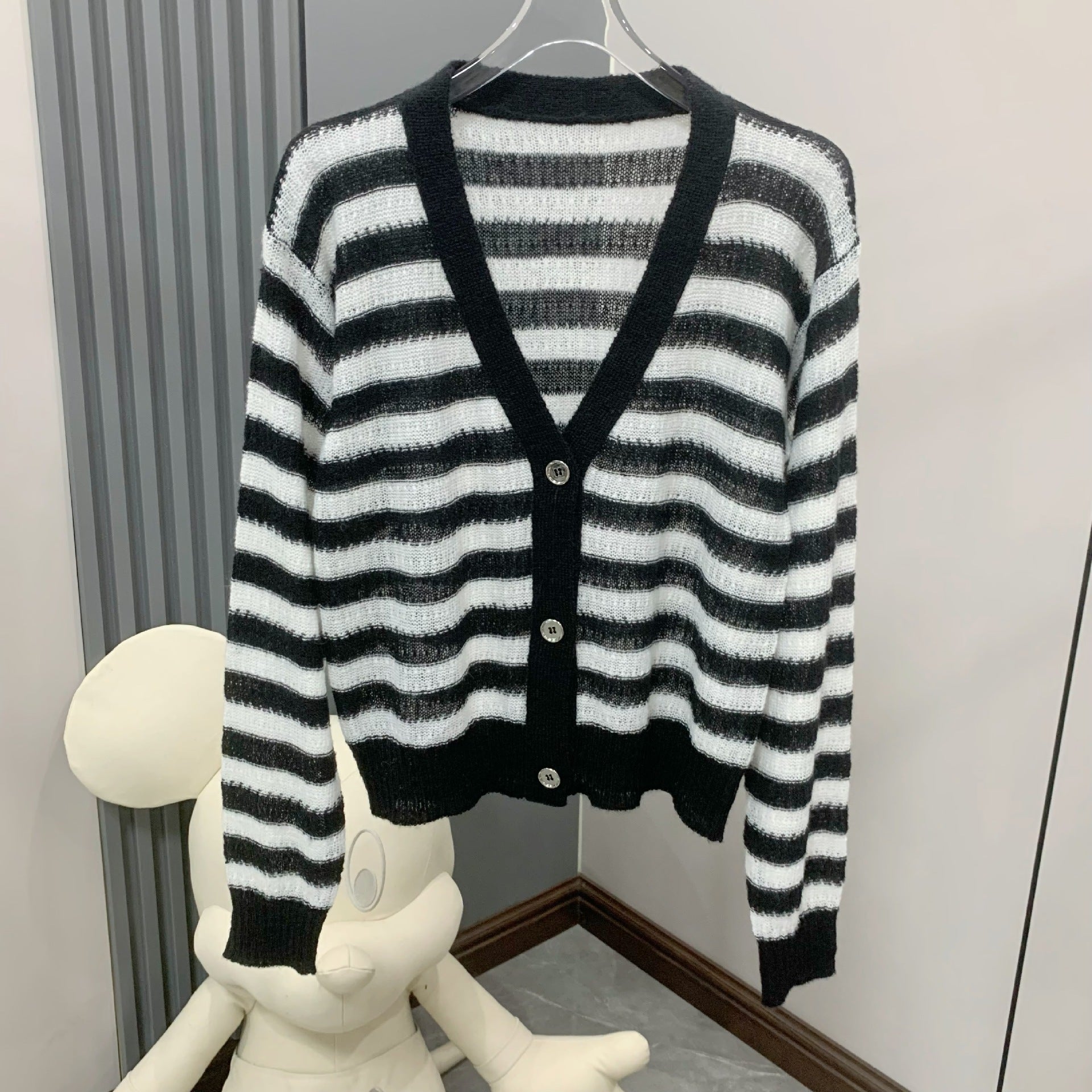 2025SS Striped color block knitted sweater THOM TREND
