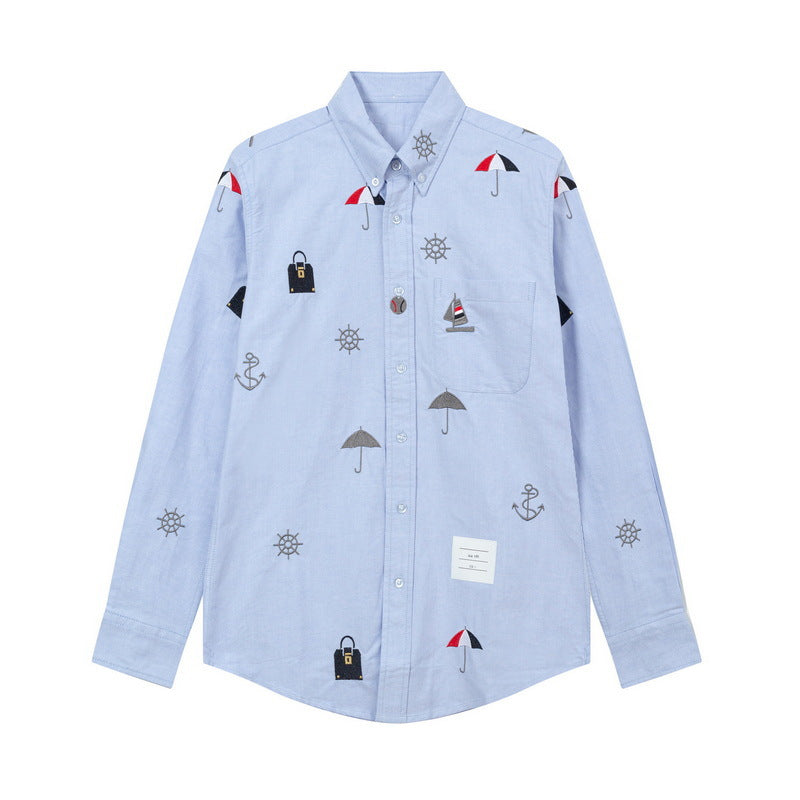 Men's four-stripe inner placket shirt（副本） THOM TREND