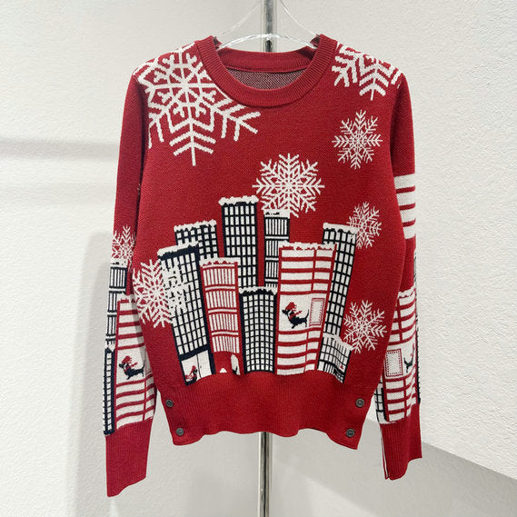 2025SS Snowflake Christmas Sweater THOM TREND