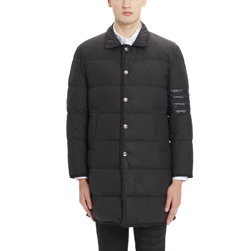 Classic 4-Strip Lapel Midi Down Jacket THOM TREND