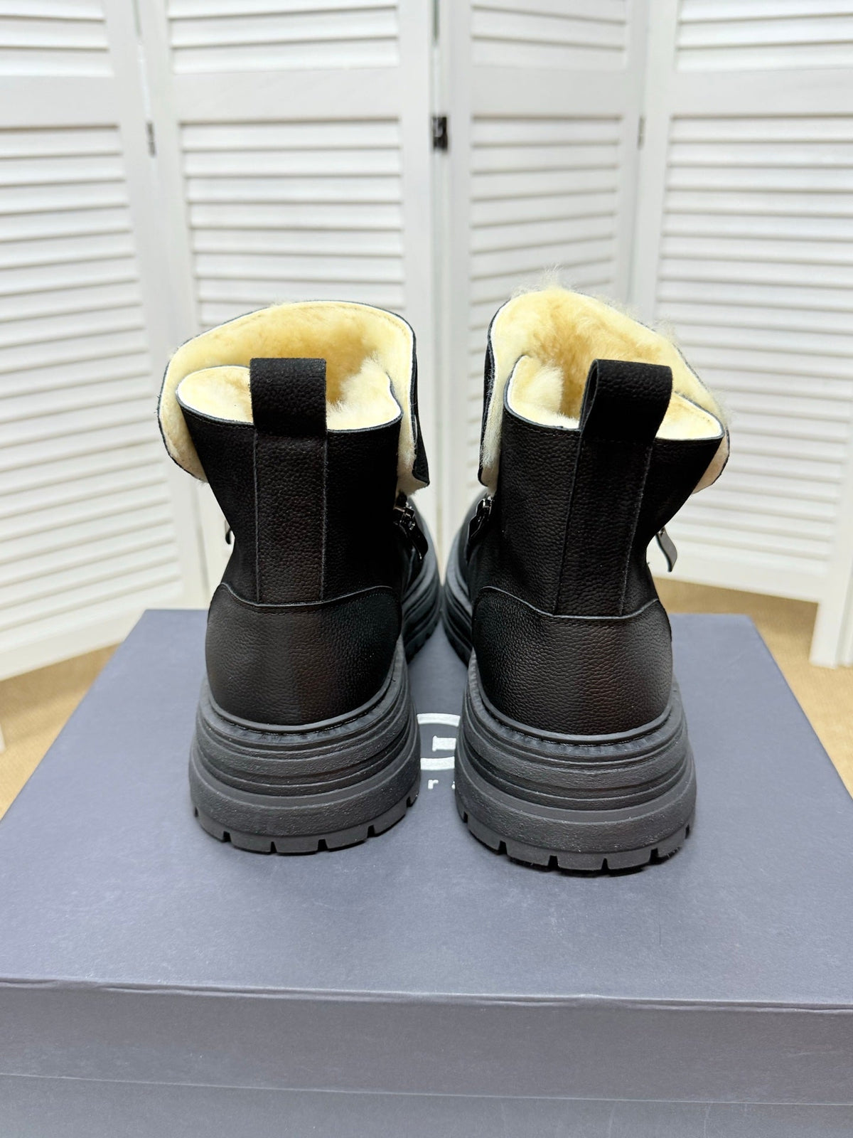 UGG Black Exposed-Shearling Ankle Boots - product view 7