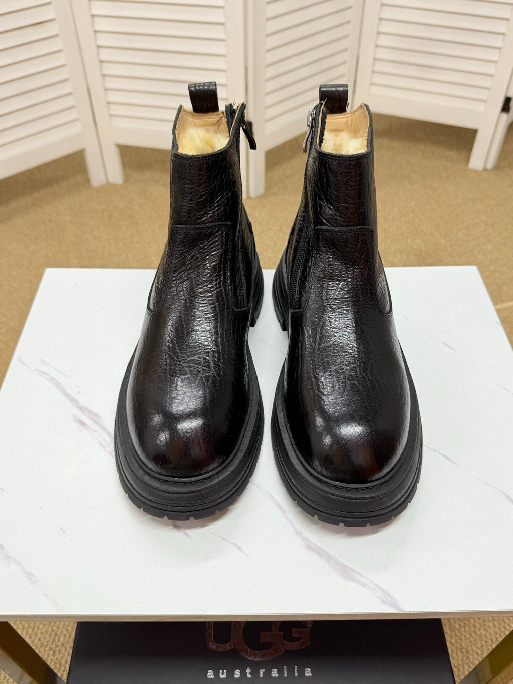 UGG Black Leather Chelsea Boots - product view 2