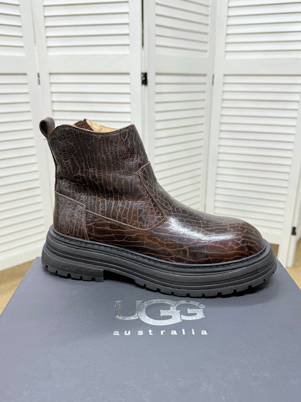 UGG Dark Brown Leather Chelsea Boots - product view 5