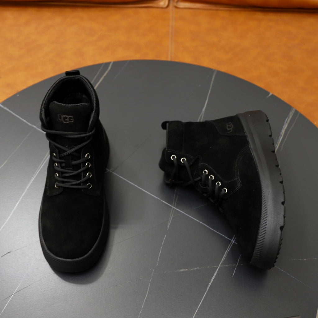 UGG Black Nubuck Lace-Up Winter Boots - product view 6