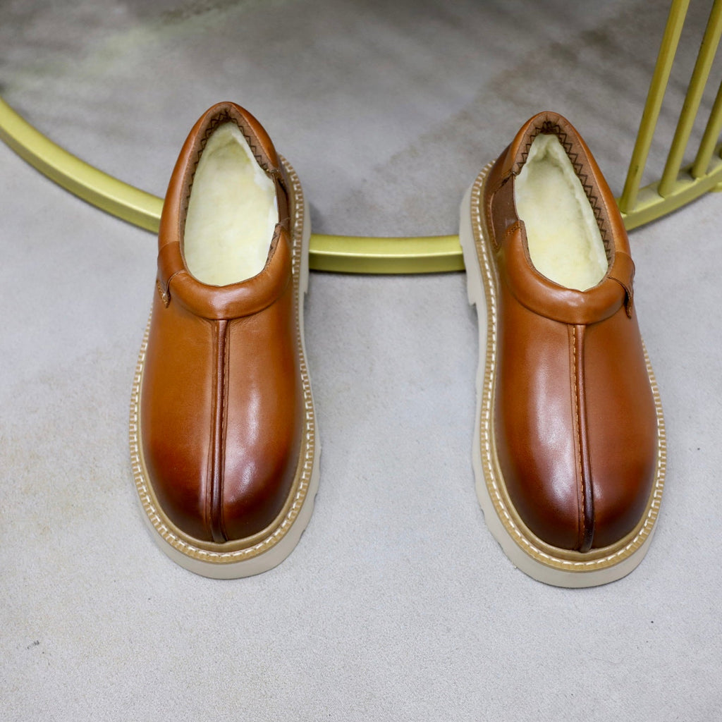 UGG Cognac Leather Slip-On Casual Shoes - product view 4