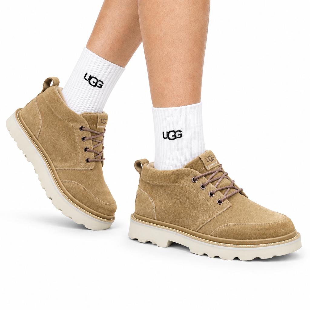 UGG Sand Suede Lace-Up Casual Shoes - side-angle hero view