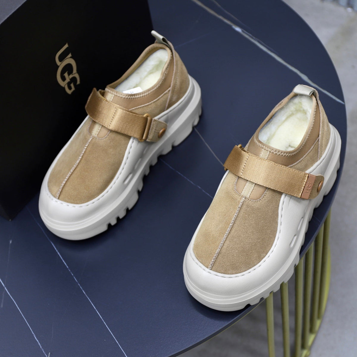 UGG Beige Strap Platform Casual Shoes - product view 2