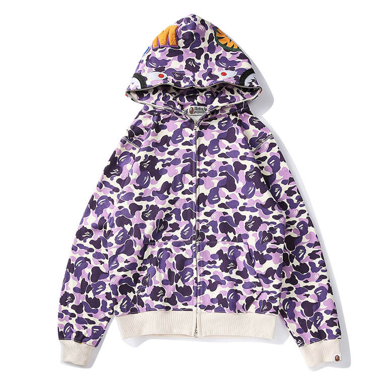 BAPE Purple Camo Shark Hoodie product image