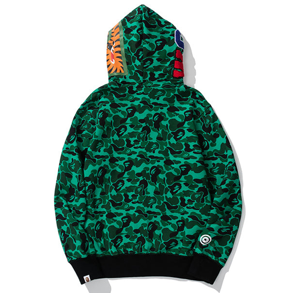 BAPE Green Camo Shark Zip Hoodie product view 2