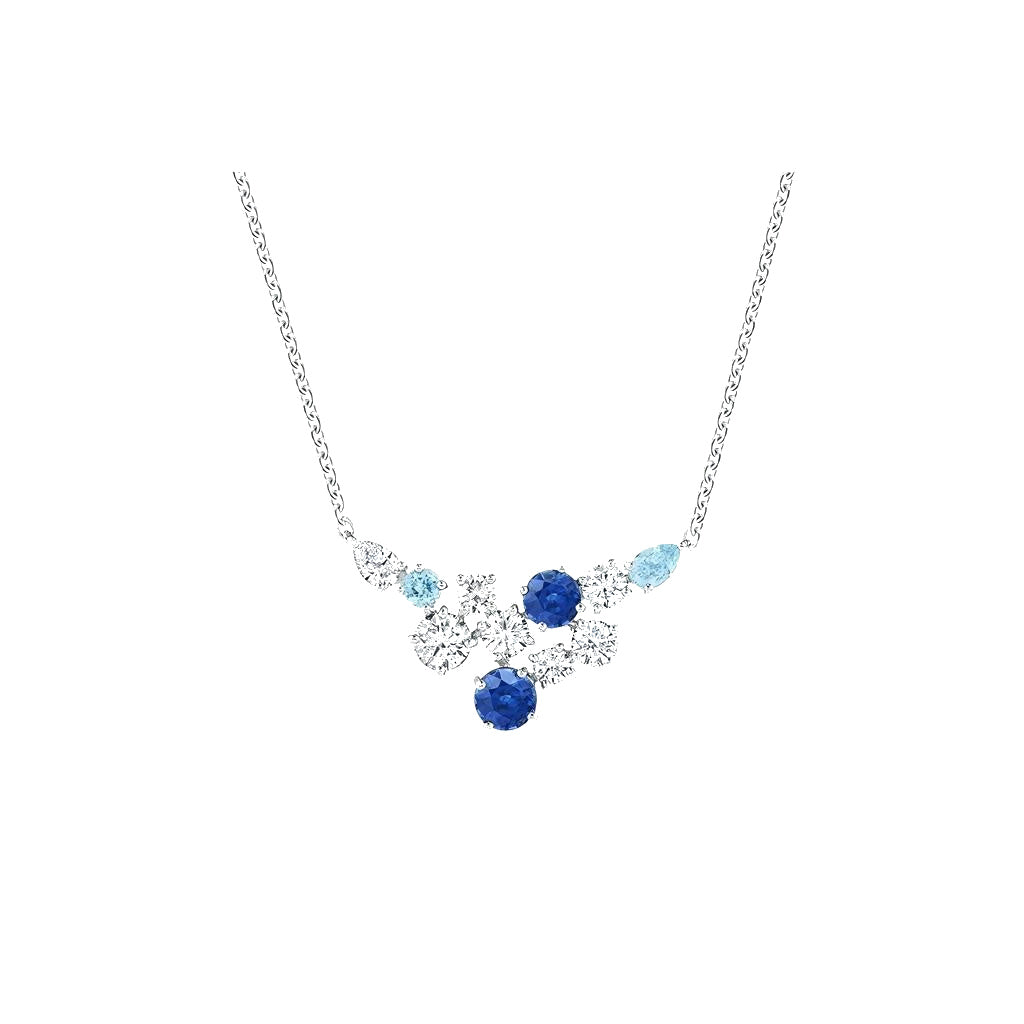Harry Winston Style Celestial Star Cubic Zirconia Necklace front product view