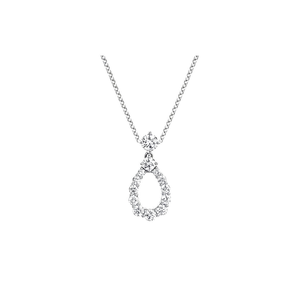 Harry Winston Style Lock Cubic Zirconia Necklace front product view