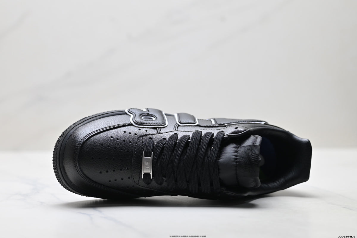 Nike Air Force 1 Low Black Outline Graphic Unisex Sneakers Style 20 detail view 3
