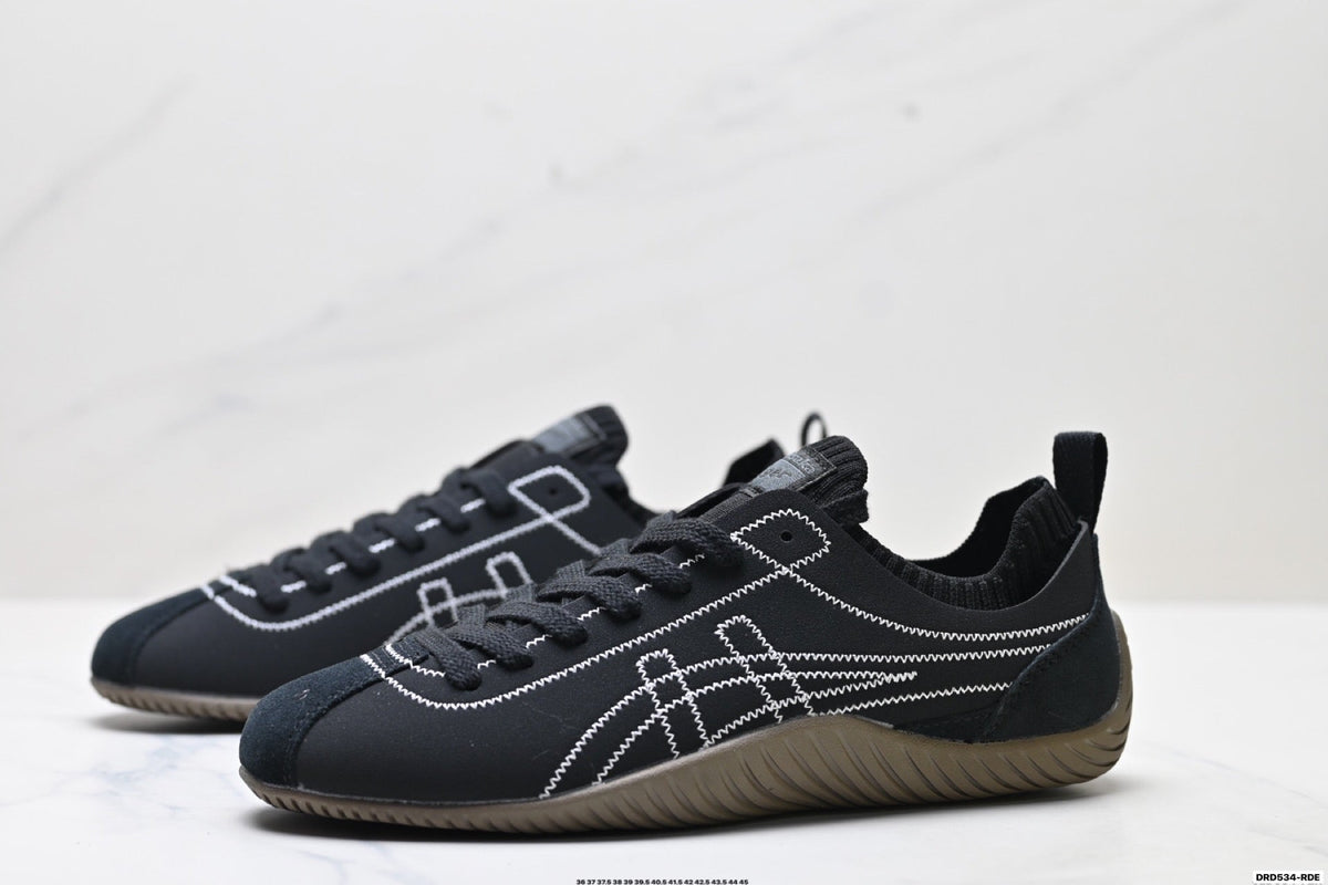 Onitsuka Tiger Low Profile Runner Black Line Art Unisex Shoes Style 33 detail view 5
