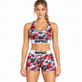PSD Style Grey Red Graffiti Women's Athletic Set - model front view