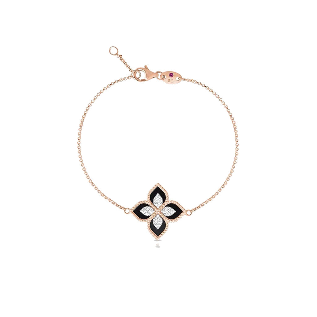 Roberto Coin Style Four-Leaf Clover Cubic Zirconia Bracelet front product view