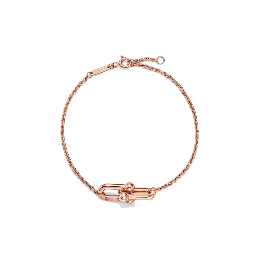 Tiffany Style Horseshoe Cubic Zirconia 18K Gold-Plated Bracelet front product view