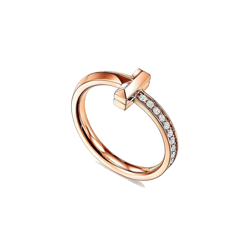 Tiffany Style Knot Cubic Zirconia 18K Gold-Plated Ring front product view